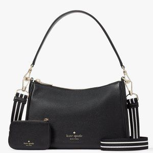 New Kate Spade Rosie Shoulder Bag Pebbled Leather Black